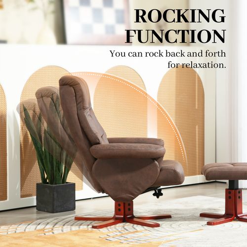 Recliner Chair with Footstool, Backrest Adjustable, Armchair