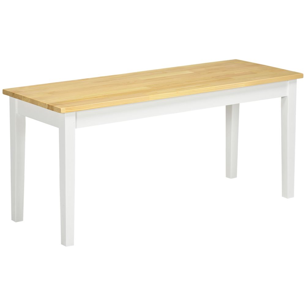 Pine Wood Dining Bench - Natural Finish, Seats 2 - Versatile & Durable