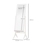 Freestanding Dressing Mirror - Adjustable Tilt - White - for Bedroom, Bathroom, Hallway