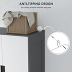 Grey 2 Door Wardrobe - 3 Drawer - Hanging Rod - Bedroom Storage