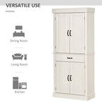 180cm Kitchen Pantry Storage Cabinet Server Food Organizer, White