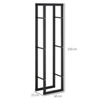 Tall Metal Firewood Log Holder Rack Double Tier Fireplace Log Storage Cradle