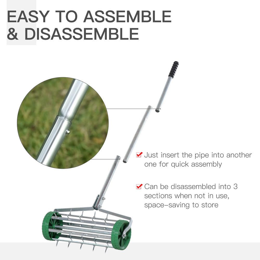 Lawn Aerator Roller-Green/Silver