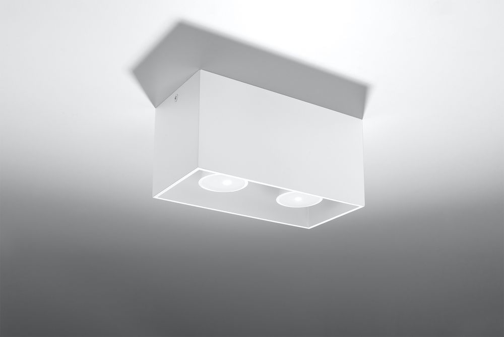 Quad White Square LED Ceiling Lamp - Modern Loft Design - GU10