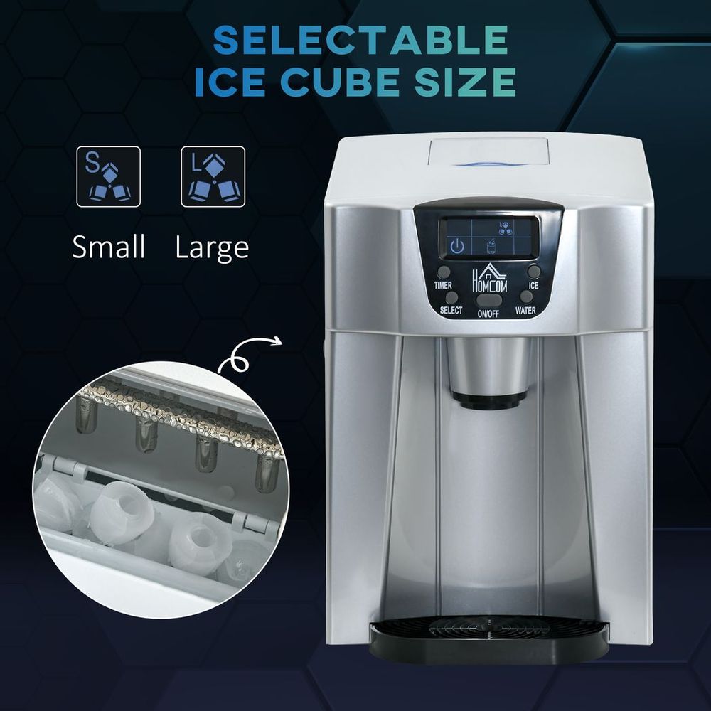 Ice Maker Machine and Water Dispenser No Plumbing Required Silver