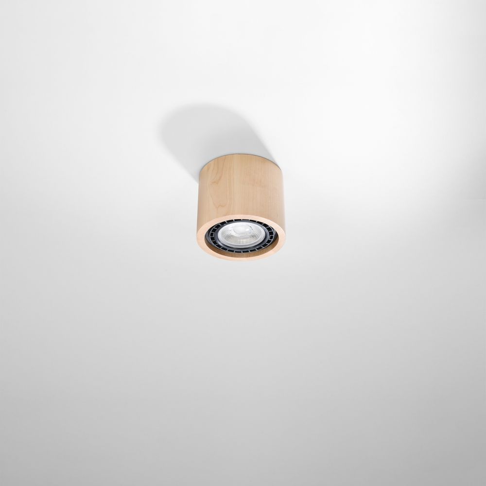 Wood Ceiling Lamp: Scandinavian Design, GU10 Base. Versatile for Any Room. Enhance Your Home's Style & Ambiance