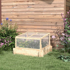 Outdoor Raised Garden Bed with Cold Frame Greenhouse and Openable Top