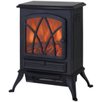 Electric Fireplace Stove - Flame Effect, 1850W, Black