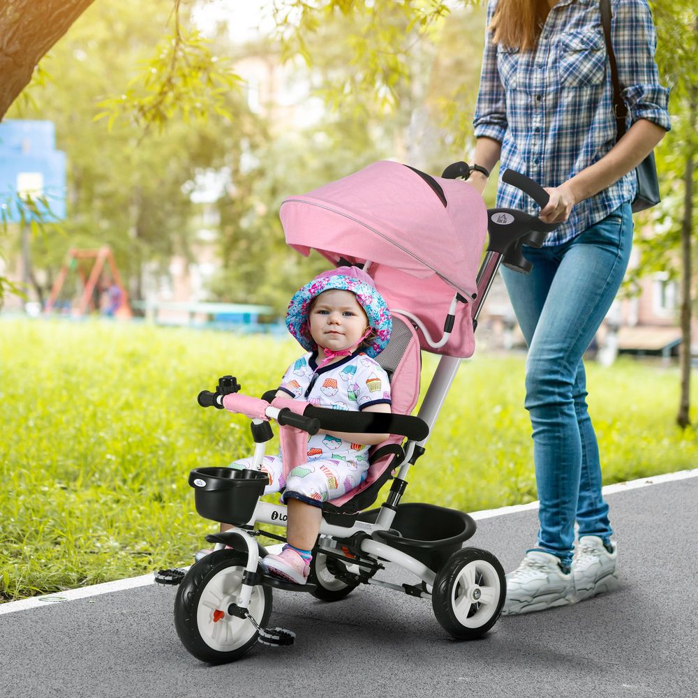 6 in 1 Trike for Toddler 1-5 Years with Parent Handle, Dark Blue