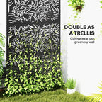 Decorative Outdoor Divider Privacy Panel with Stand, Bamboo Black