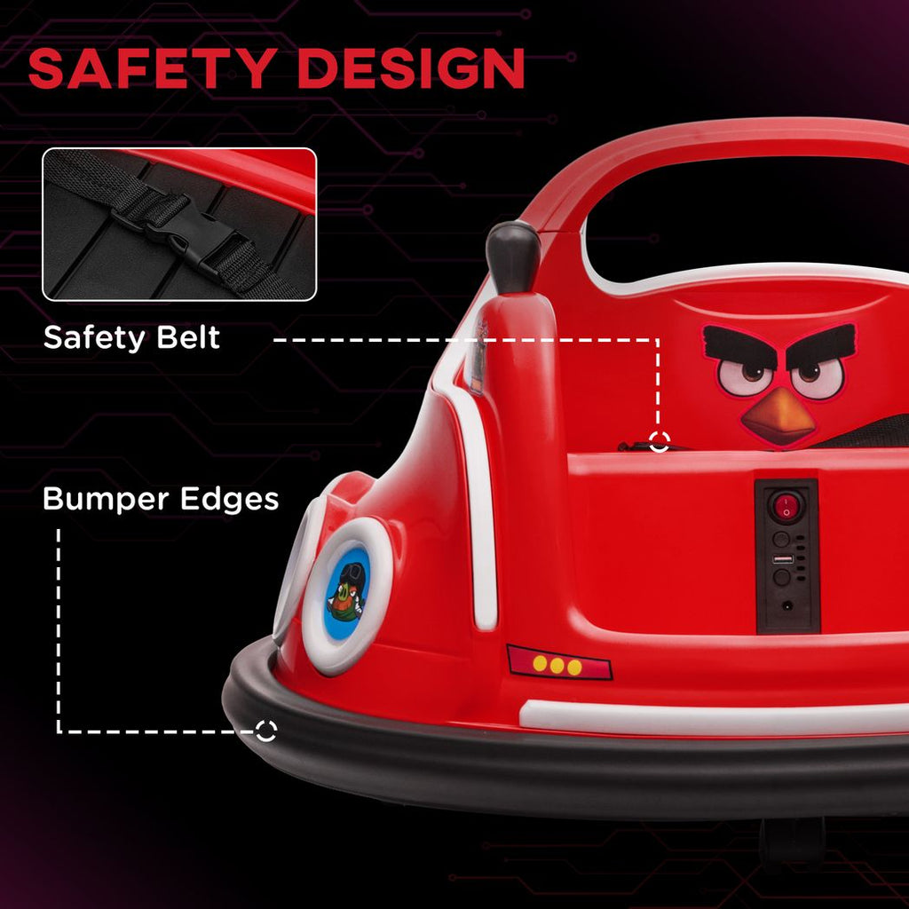 Angry Bird Licensed Bumper Car for Kids w/ Joysticks