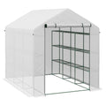 Walk-in Garden Greenhouse Shelves Polytunnel Steeple Grow House