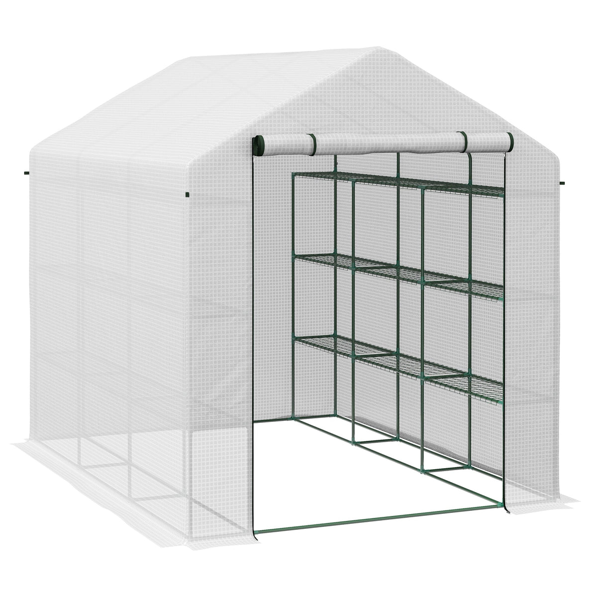Walk-in Garden Greenhouse Shelves Polytunnel Steeple Grow House