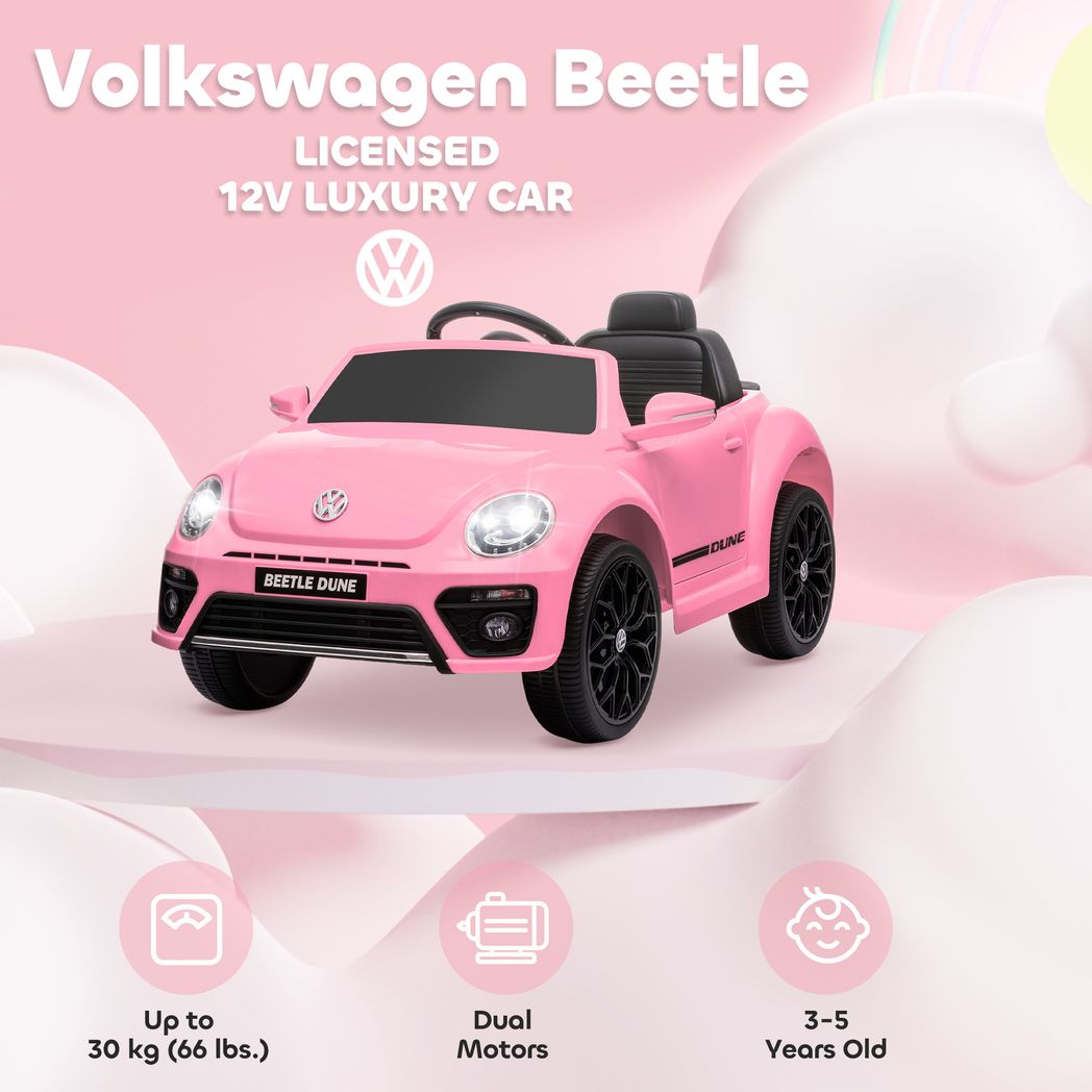 Volkswagen Beetle Licensed 12V Ride on Car w/ Remote Control