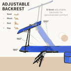 2 Piece Folding Sun Loungers with Adjustable Backrest