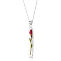 Miniature Rose Pendant Necklace Long: 24-26 inch (609-660mm)