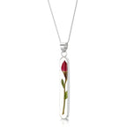 Miniature Rose Pendant Necklace Long: 24-26 inch (609-660mm)