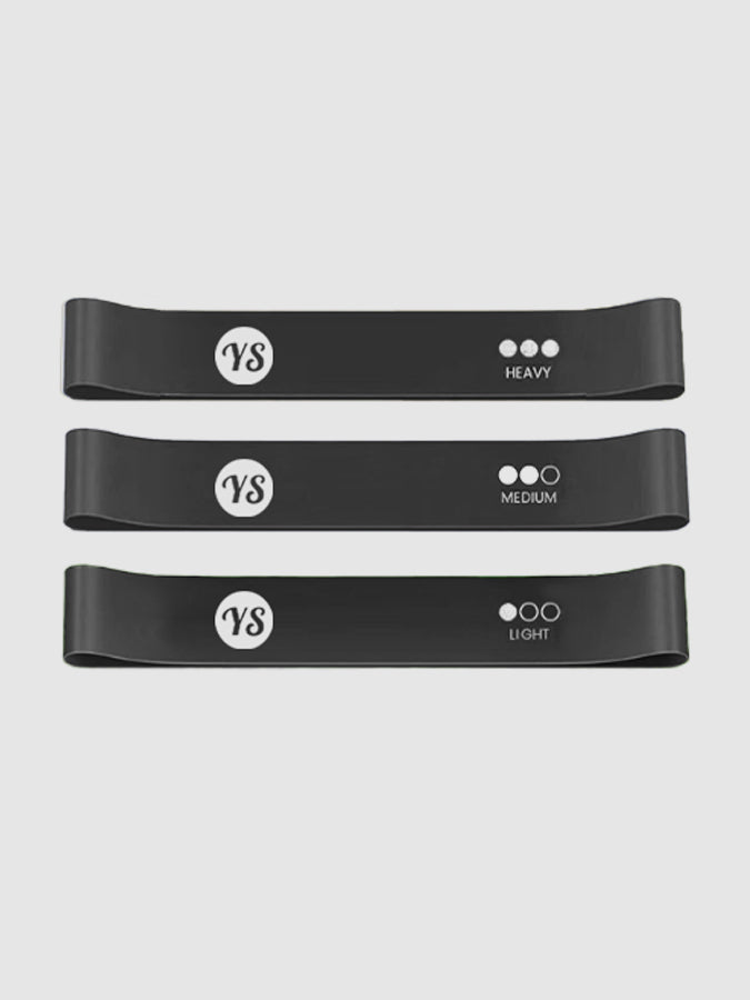 Yoga Studio Resistance Black Loop Bands - 3 Pack Inc Bag