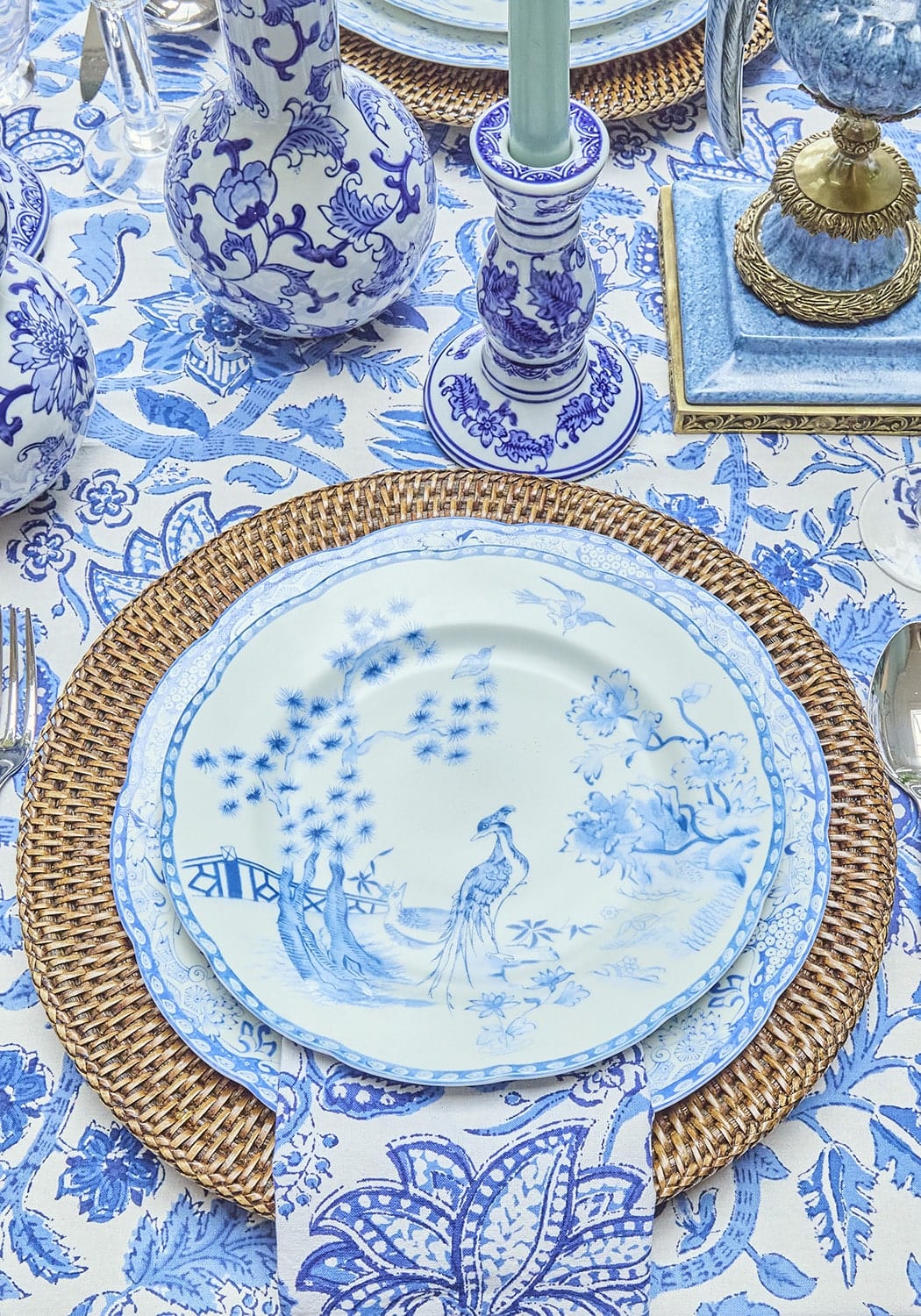 Virginia Blue and White Dinner Plates - Set of 4