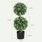 Set of 2 Potted Artificial Plants with Lavender Flowers