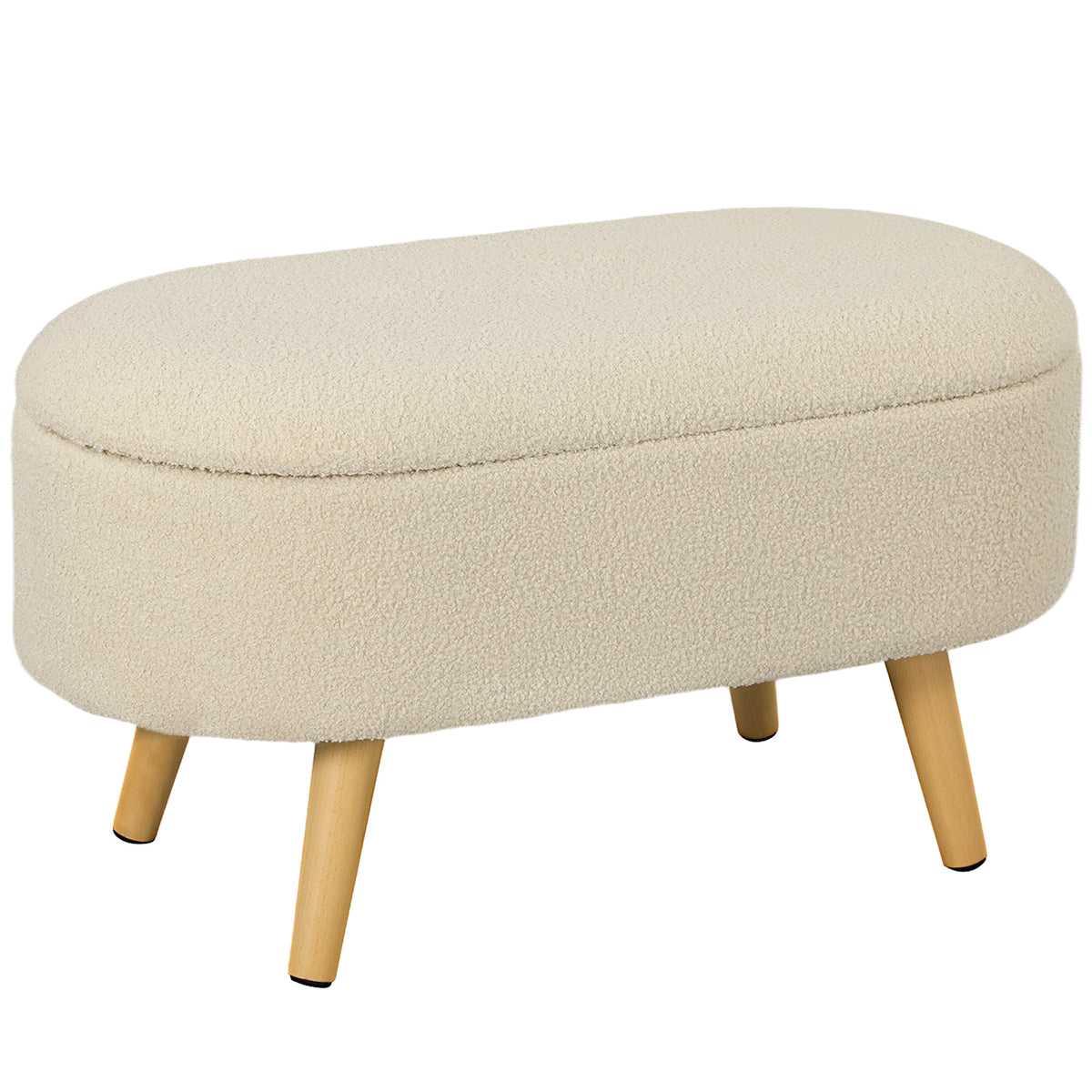 Ottoman Storage Bench for Hallway, Living Room Cream