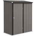 Outdoor Storage Shed w/ Lockable Door for Garden, Light Grey
