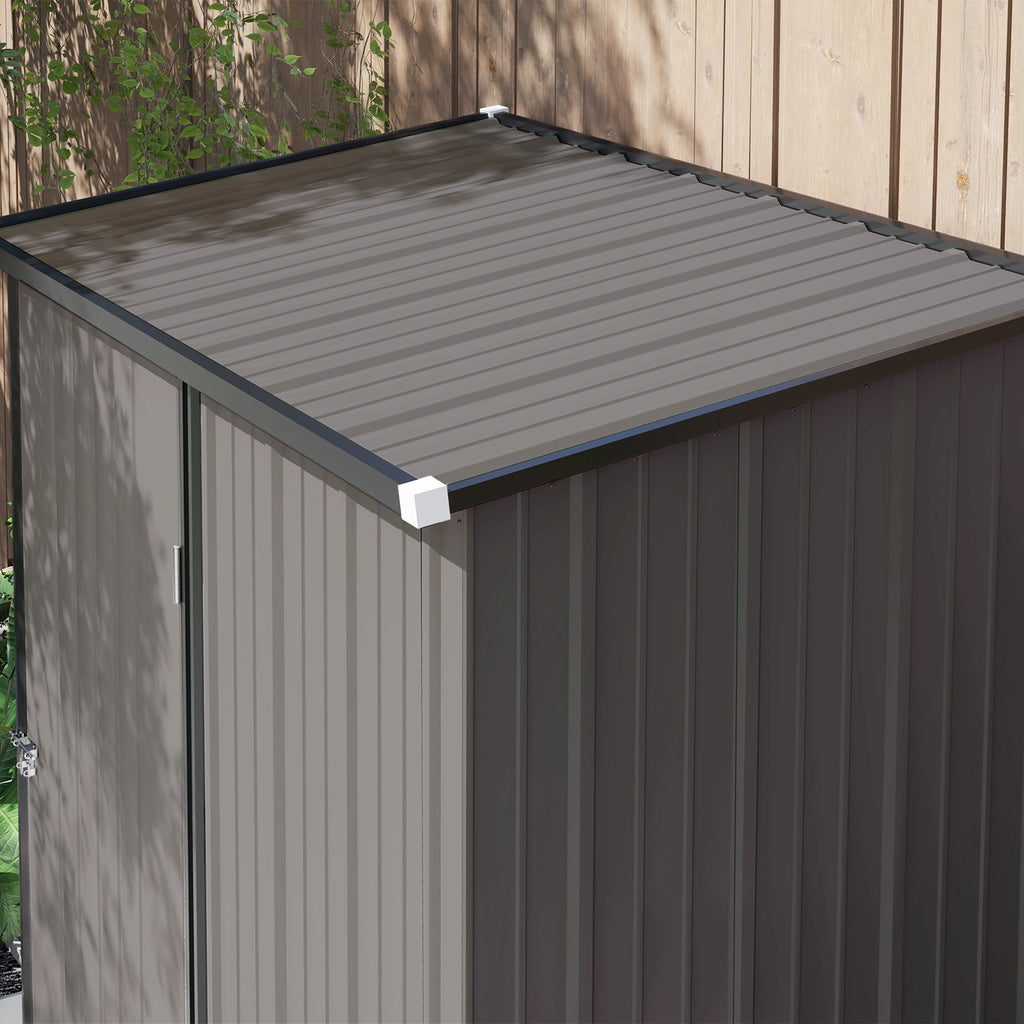 Outdoor Storage Shed w/ Lockable Door for Garden, Light Grey