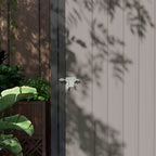 Outdoor Storage Shed w/ Lockable Door for Garden, Light Grey