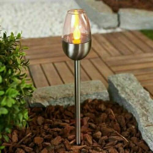 Solar Powered Flame Effect LED Stake Light x6