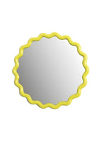 Wavey Round Mirror in Yellow