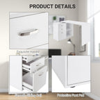 L Shaped Computer Desk, Reversible Home Office Desk with Drawers, File Cabinet and Storage Shelves, Study Table, 117 x 83.5 x 76cm, White
