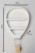 Hot Air Balloon Wall Shelf with LED Lights White MDF 70cm