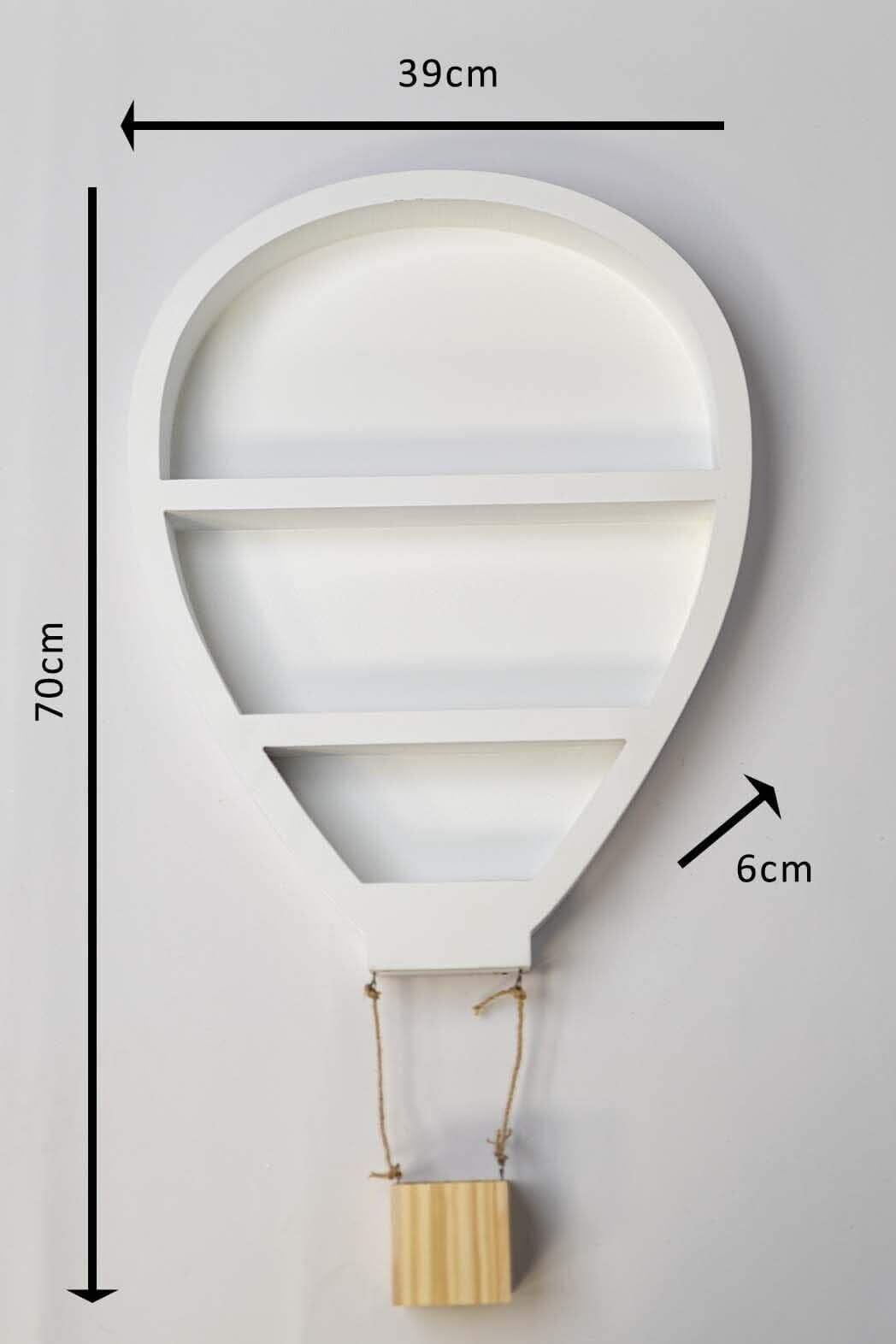 Hot Air Balloon Wall Shelf with LED Lights White MDF 70cm