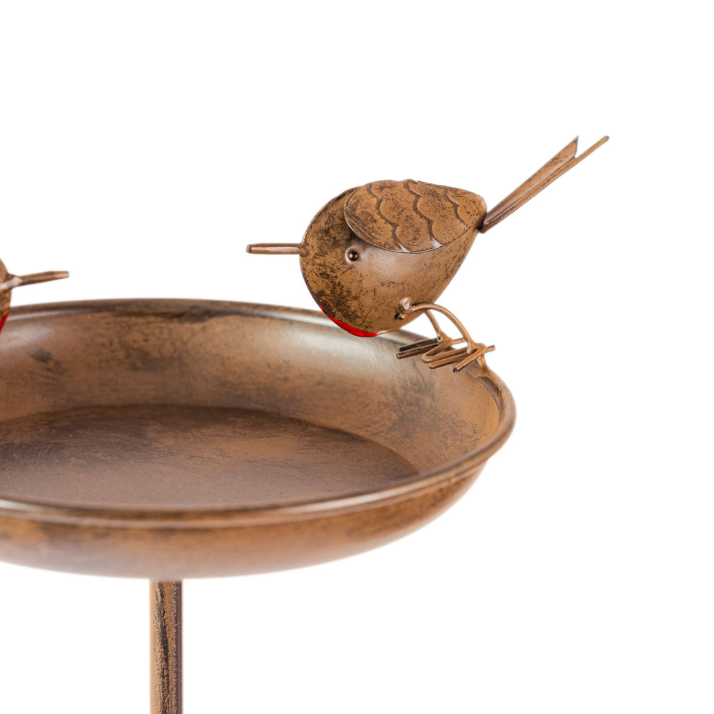 Robin Bird Bath & Feeder Stake