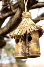 Tiki Wooden Hanging Bird Nest Box Rustic Garden Bird House Shelter