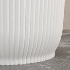 Set of 3 Round Plant Pots Outdoor 22cm for Garden, White