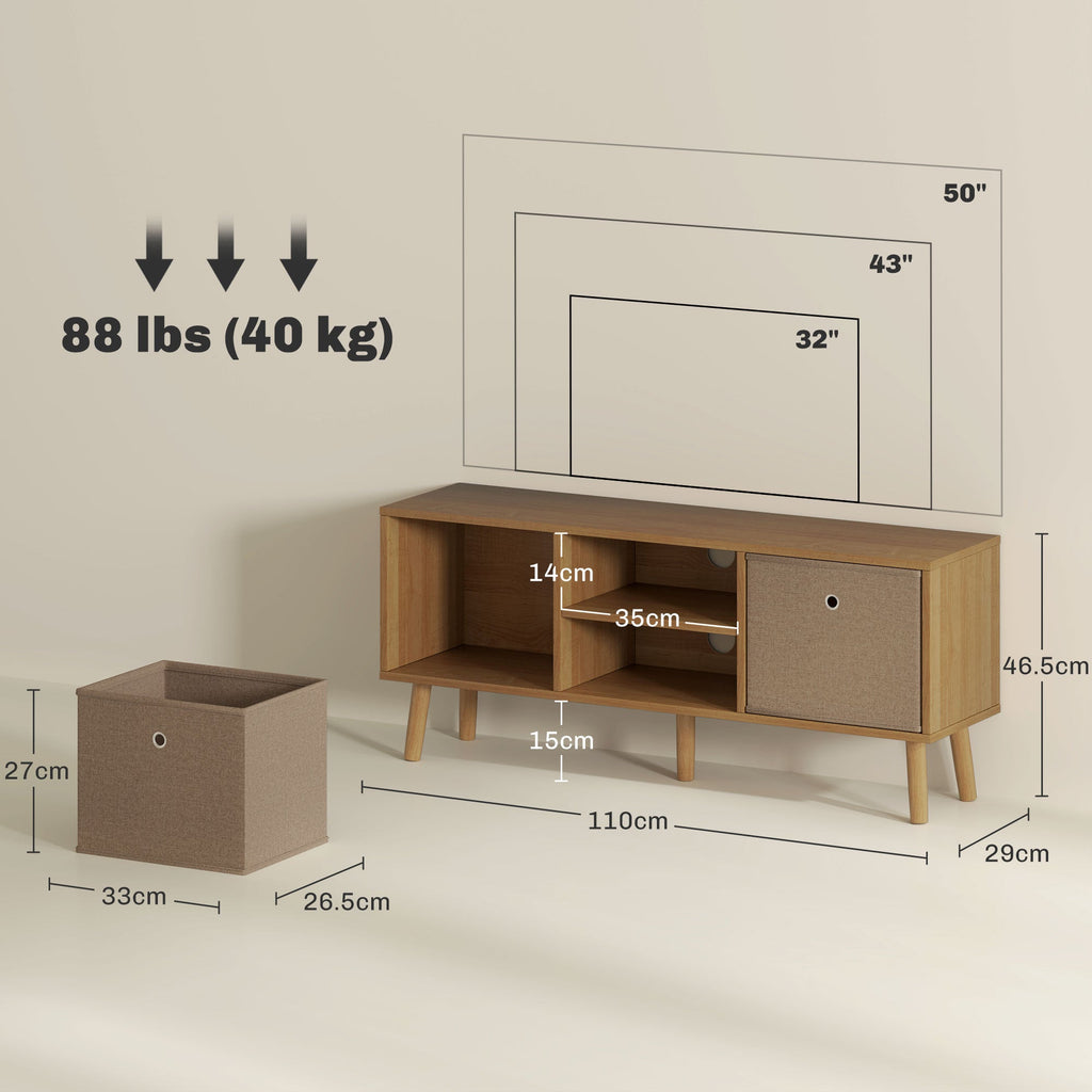 Modern TV Cabinet Stand w/ Shelves & Drawers, Bedroom
