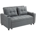 2 Seater Pull Out Sofa Bed with Pockets for Living Room Charcoal grey