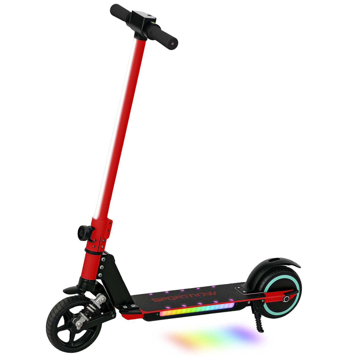 Folding Electric Scooter w/ LED Lights and Display Red