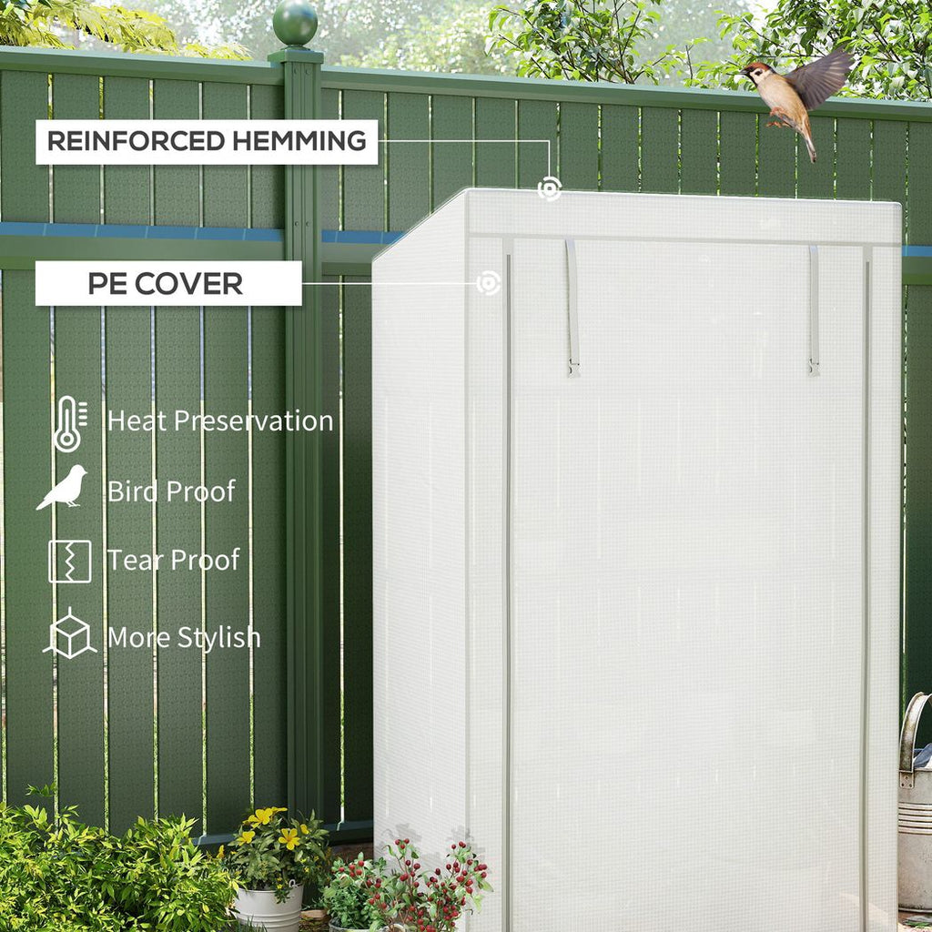 4 Tier Lean-to Mini Greenhouse with Reinforced PE Cover