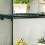 4 Tier Lean-to Mini Greenhouse with Reinforced PE Cover