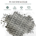Rattan Outdoor Dining Table and Chairs for 4, Light Grey