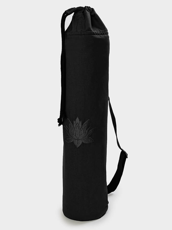 Yoga Studio GOTS Organic Cotton Lotus Yoga Mat Bag Black
