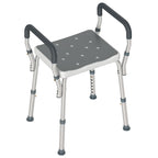 Rust-Free Aluminium Bath Chair with Adjustable Height, Grey