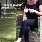 3PCs Rattan Garden Seat Cushions Pads for Patio Furniture