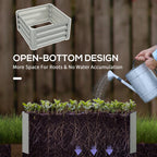 Set of 2 Raised Garden Bed Galvanised Planter Box, Light Grey