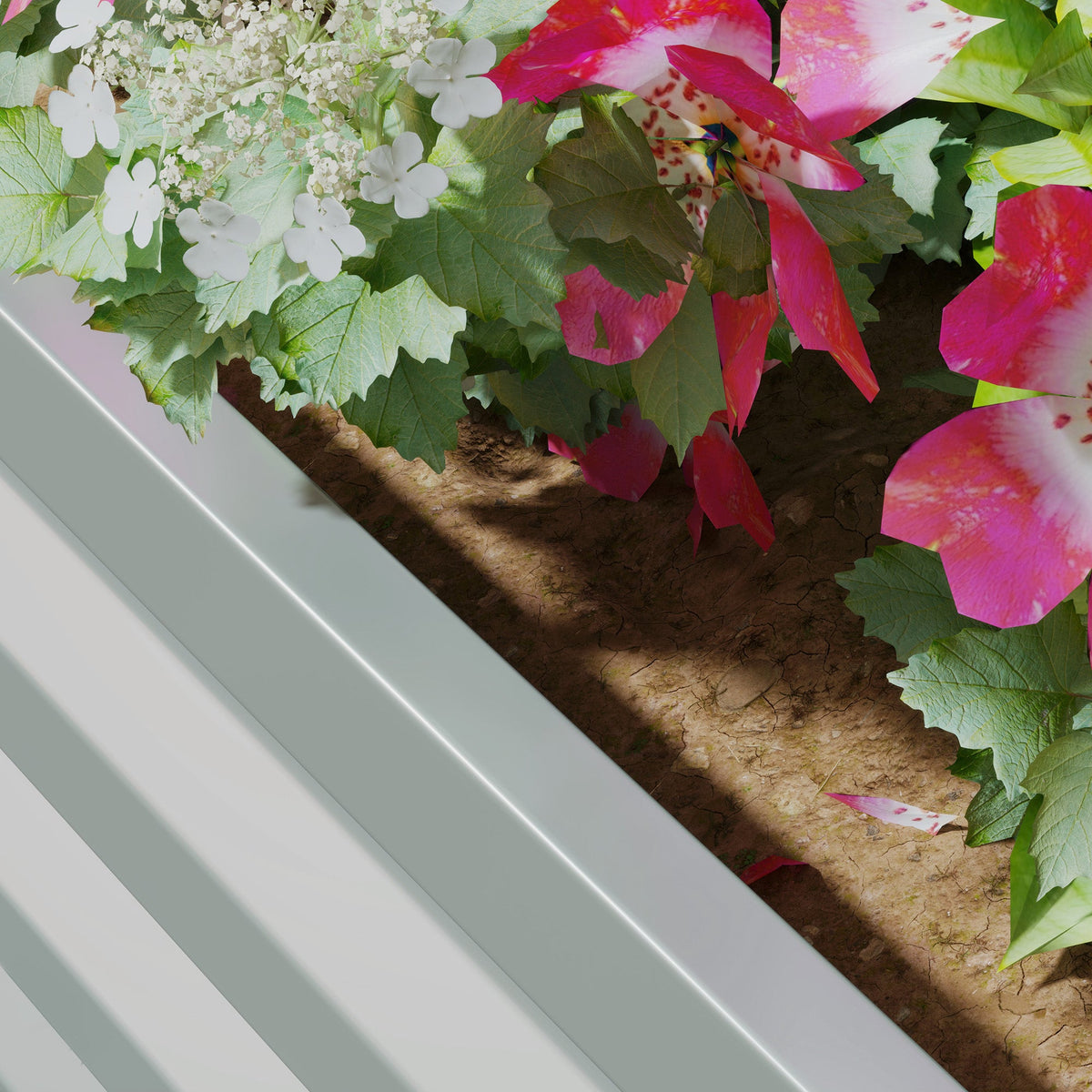 Set of 2 Raised Garden Bed Galvanised Planter Box, Light Grey